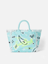 Colette wassergrüne Handtasche aus Baumwollcanvas mit Bandana-Print