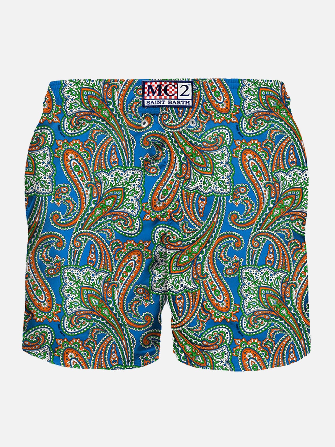 Herren-Badeshorts aus leichtem Stoff mit Paisley-Print