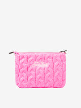 Pouch a tracolla Parisienne con motivo intrecciato rosa