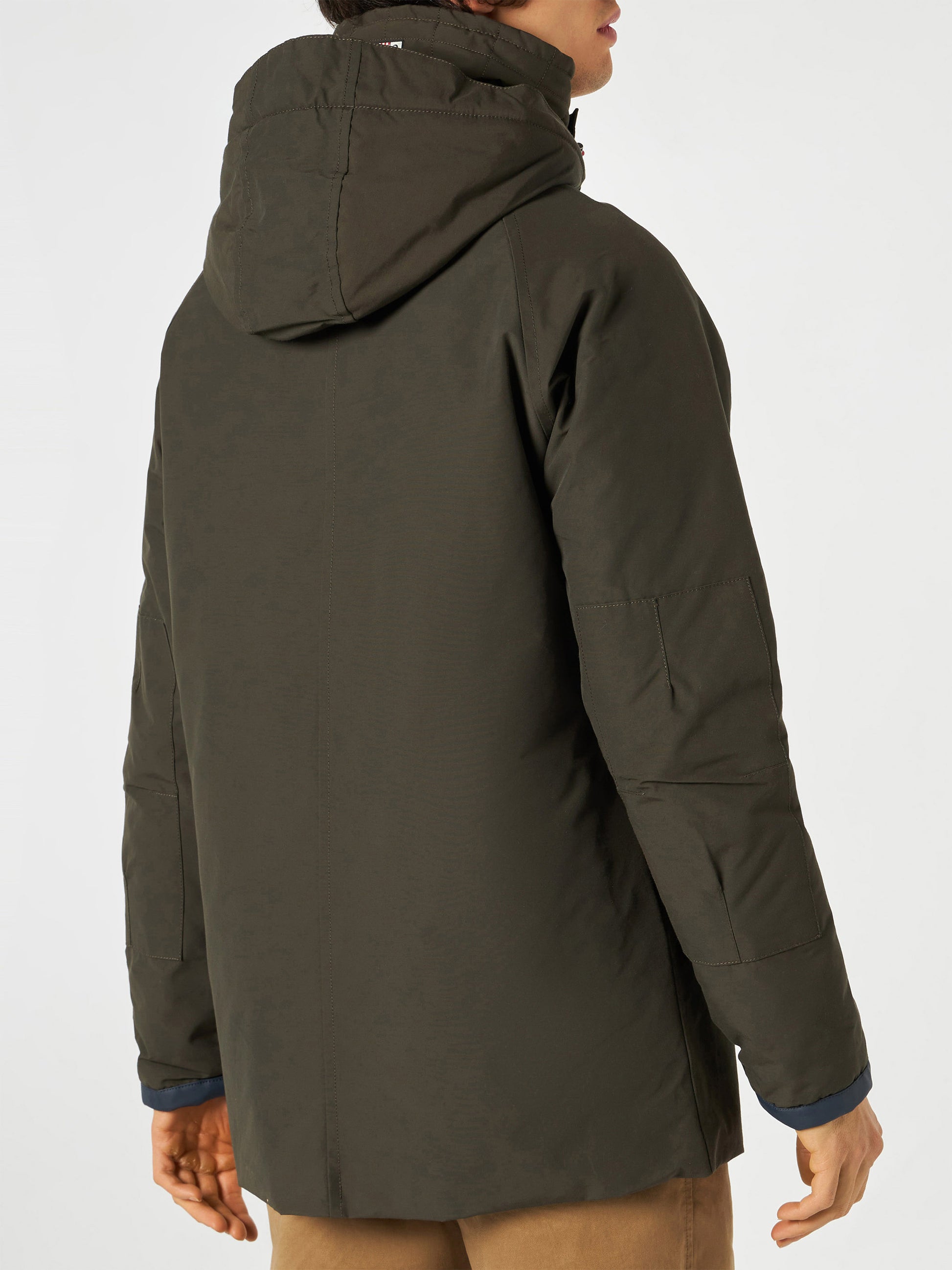 Man hooded military green parka jacket Voyager - MC2 Saint Barth