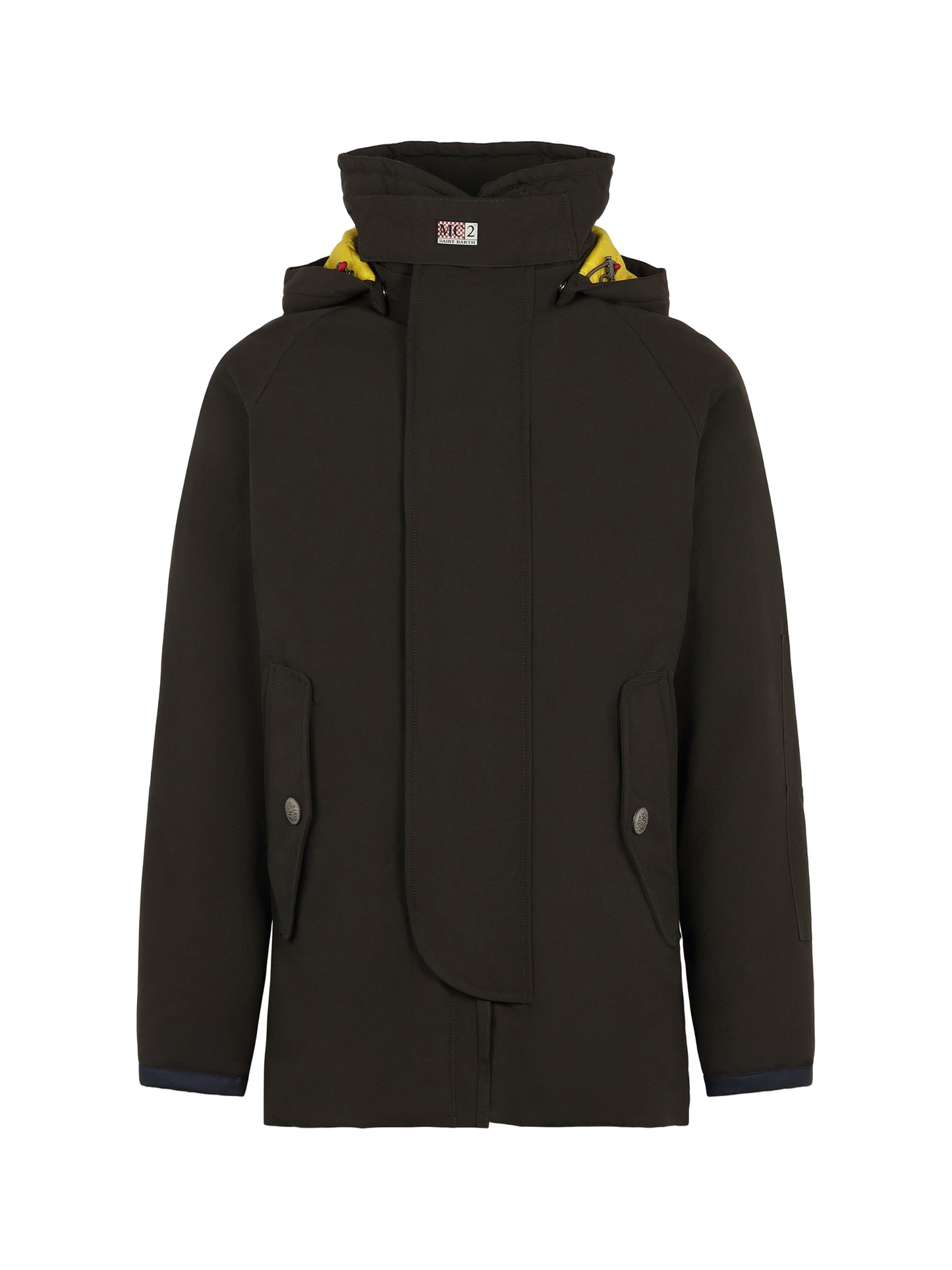 Man hooded military green parka jacket Voyager - MC2 Saint Barth