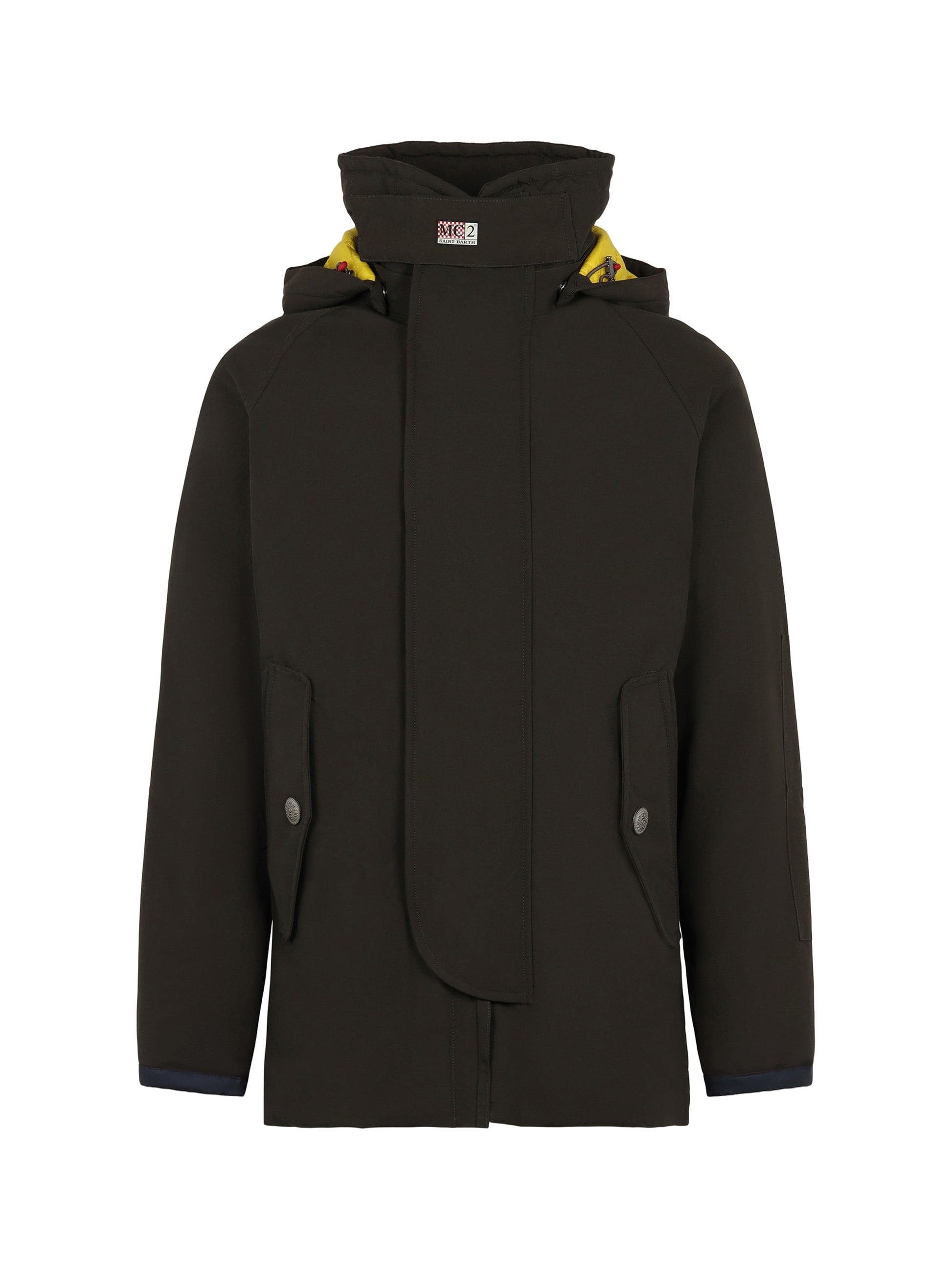 Man hooded military green parka jacket Voyager - MC2 Saint Barth