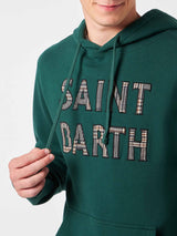 Man green hoodie with Saint Barth patch