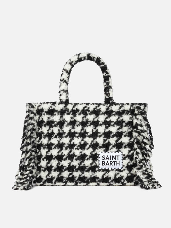 Colette blanket handbag with pied de poule print