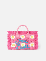 Colette-Handtasche mit gehäkelten Blumenaufnähern