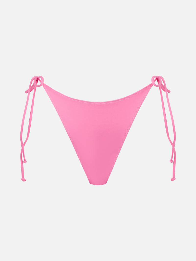 Slip mare donna rosa con laccetti laterali