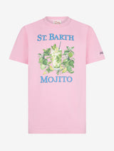 Man cotton t-shirt with St. Barth Mojito print