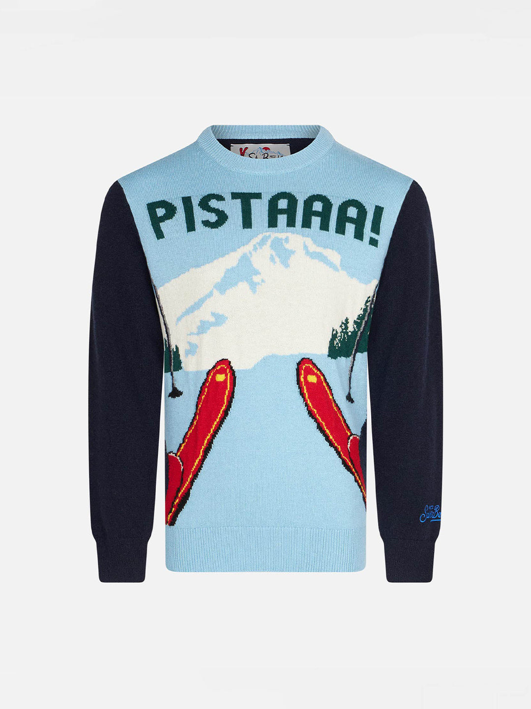 Maglione da bambino con stampa jacquard montagna