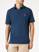 Polo da uomo in jersey di cotone blu navy