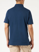 Polo da uomo in jersey di cotone blu navy