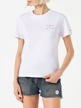 Damen-Baumwoll-T-Shirt mit Portami al mare! bestickt