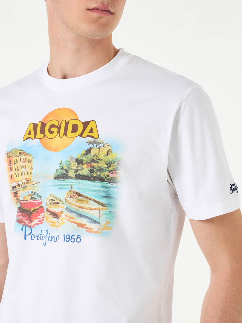 T-shirt da uomo in cotone con stampa Algida Portofino | ALGIDA® EDIZIONE SPECIALE