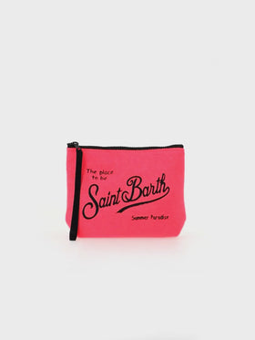 Pochette Aline in spugna rosa fluo