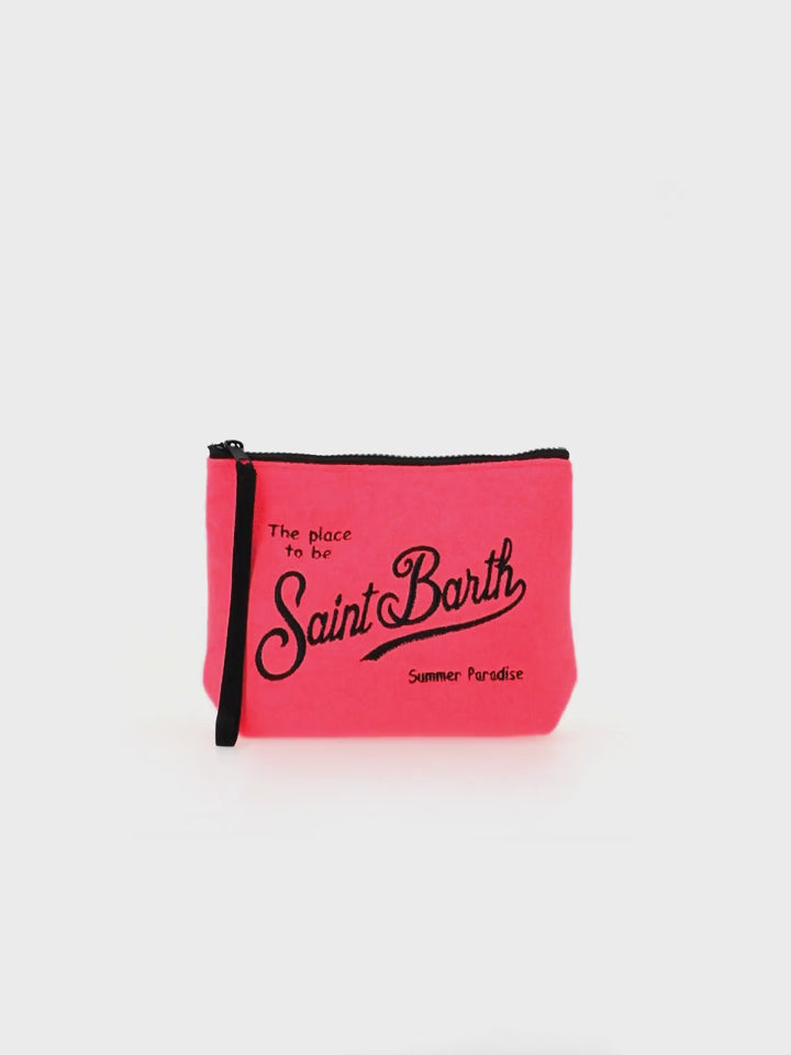 Pochette Aline in spugna rosa fluo
