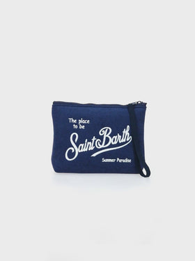 Pochette Aline in spugna blu con ricamo Sapore di Mare | SAPORE DI MARE SPECIAL EDITION