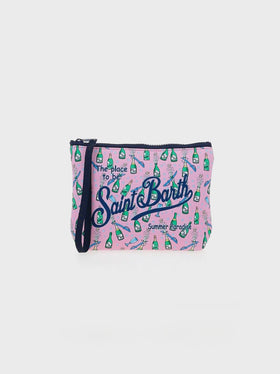 Aline Scuba-Pochette mit Bollicine-Flaschen-Print