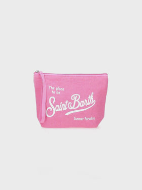 Pochette Aline in lino rosa