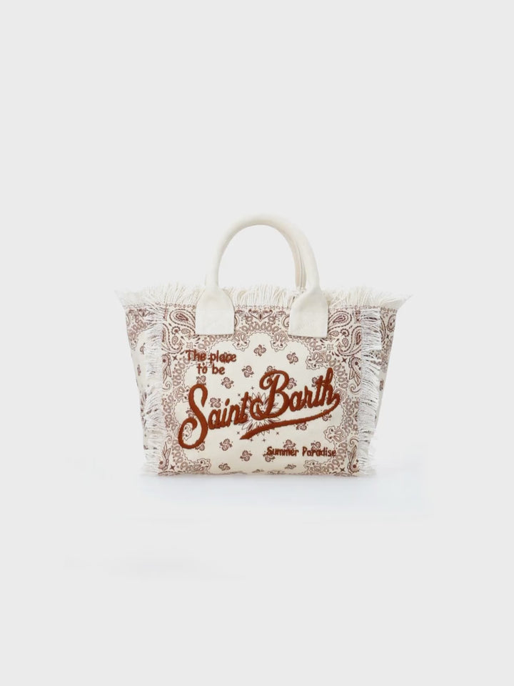 Borsa Colette in canvas di cotone con stampa bandana
