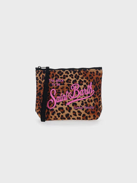 Pochette Aline in scuba con stampa animalier