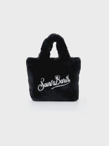 Mini Vanity black furry soft handbag