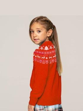 Girll sweater with fair isle and Saint Barth jacquard - MC2 Saint Barth