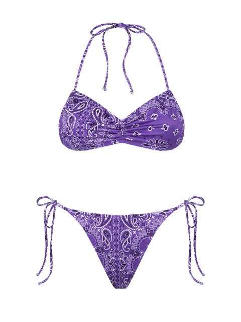 Woman bandeau bikini with bandanna print - MC2 Saint Barth