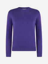 Woman purple cashmere blend sweater New Queen