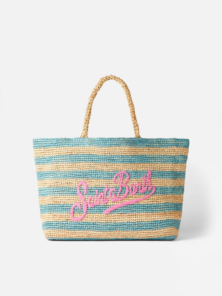 Raffia Ferdie bag with Saint Barth embroidery