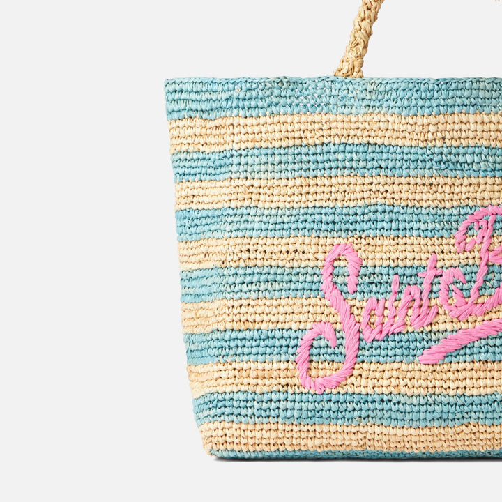 Raffia Ferdie bag with Saint Barth embroidery