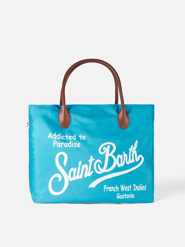 Faltbare Tasche aus technischem Stoff mit Saint-Barth-Aufdruck