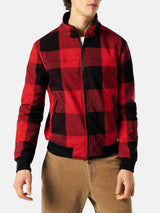 Man mid-season checked bomber jacket Traveler