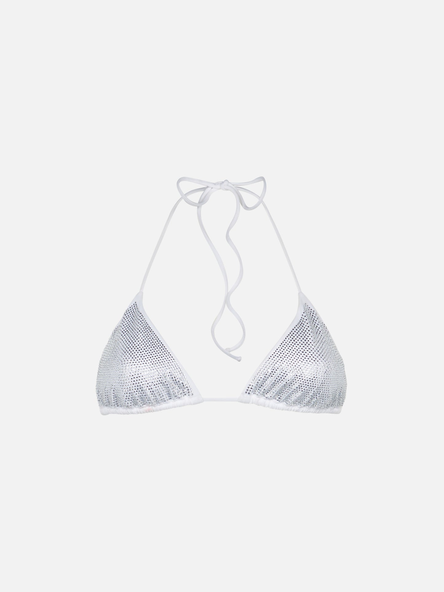 Woman triangle top swimsuit with silver strass