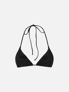 Costume da bagno donna a triangolo con strass neri