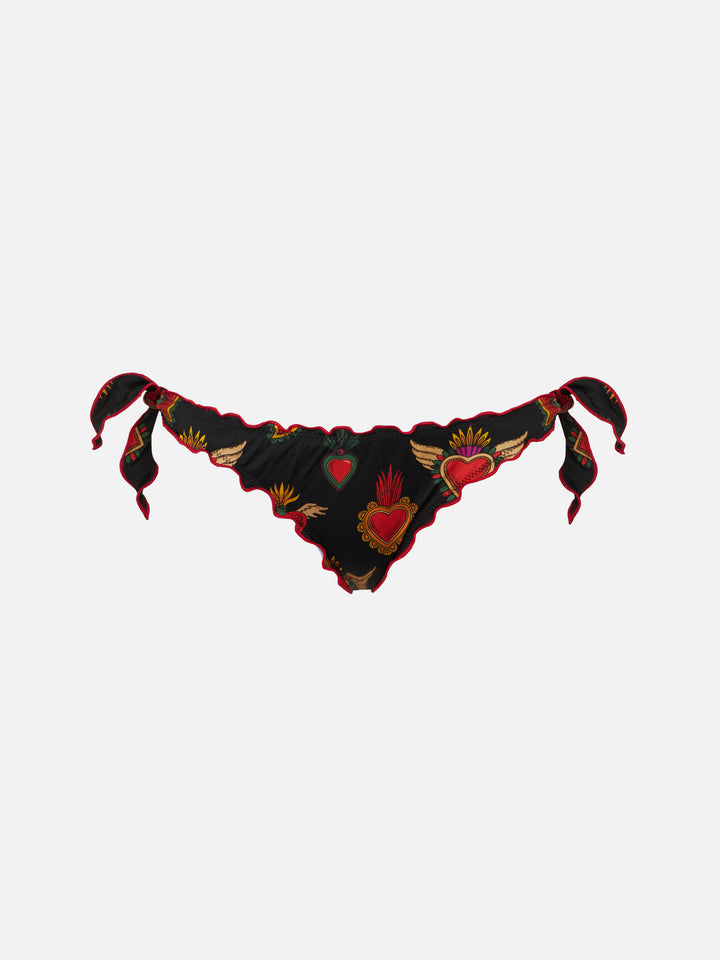 Woman cheeky swim briefs with sacred heart print - MC2 Saint Barth