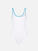 One piece swimsuit with Saint Barth embroidery