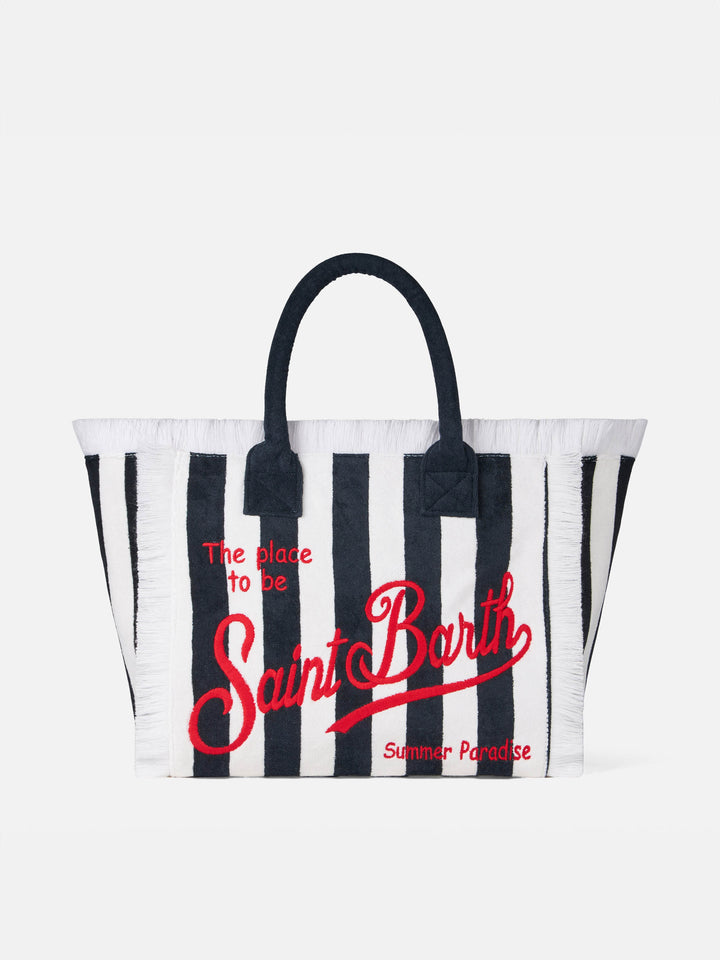 Vanity terry shoulder bag with Saint Barth embroidery