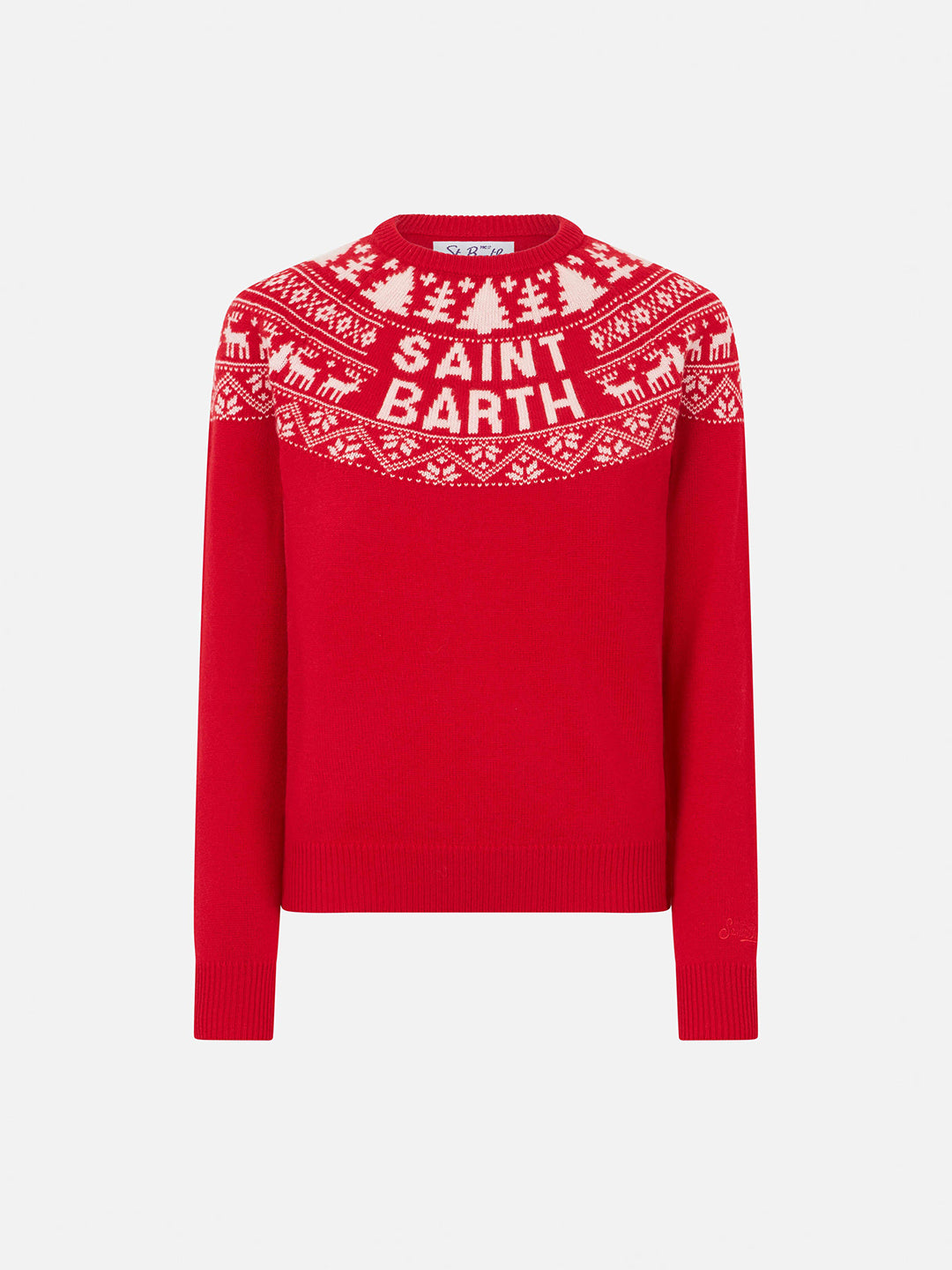 Girll sweater with fair isle and Saint Barth jacquard - MC2 Saint Barth