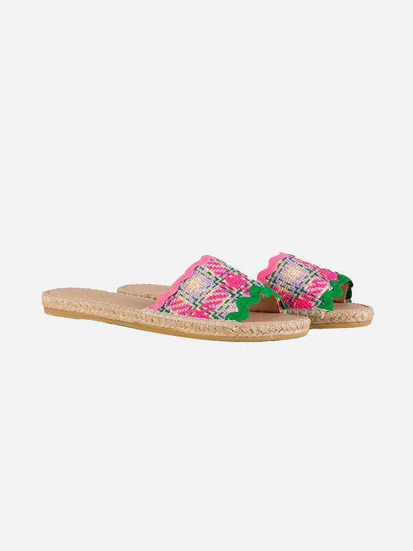 Woman espadrilla with multicolor tweed