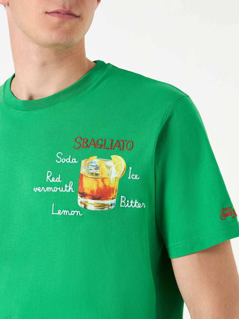 Herren-T-Shirt aus Baumwolle mit Sbagliato-Stickerei