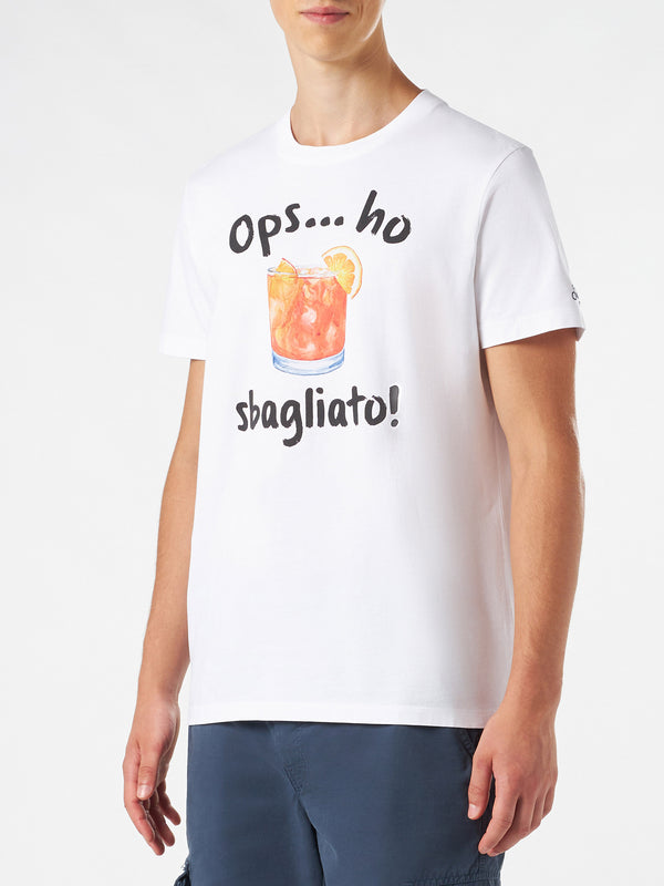 T-shirt da uomo in cotone con stampa bevanda Sbagliato