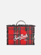 Colette wooly red tartan handbag