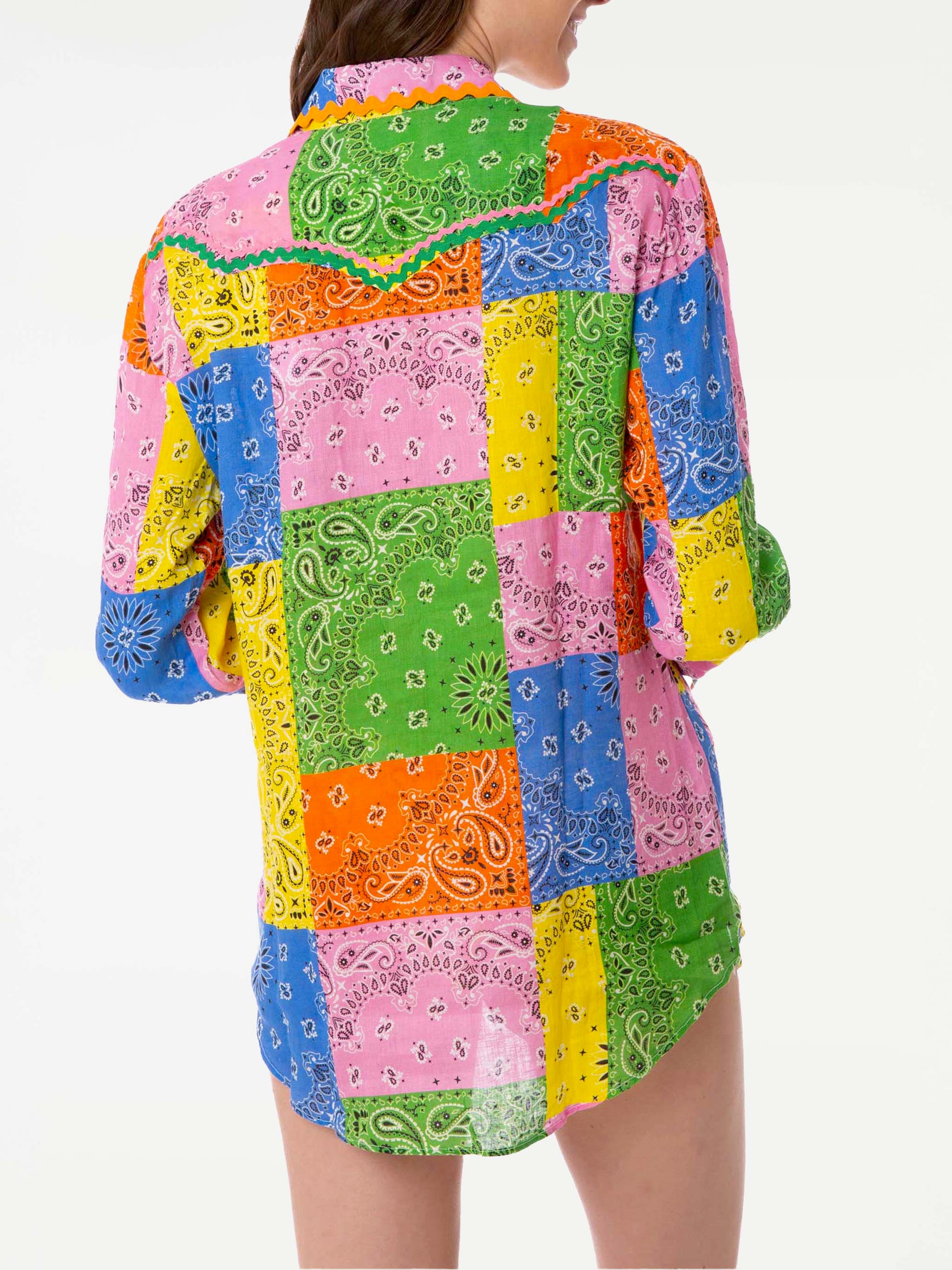 Multicolour bandanna print linen shirt - MC2 Saint Barth
