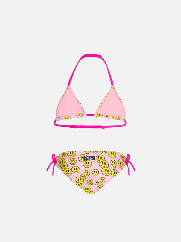 Mädchen-Triangel-Bikini mit Smile-Print