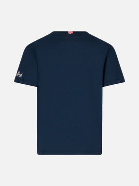Baumwoll-T-Shirt für Jungen mit St. Barth Surfer Schlumpf | ©PEYO SONDERAUSGABE