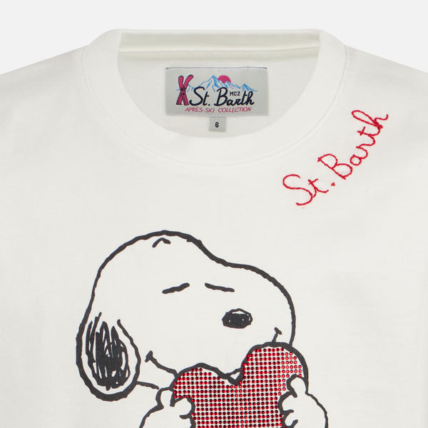 Mädchen-T-Shirt aus schwerer Baumwolle mit Snoopy-Strassstein-Aufdruck | SNOOPY PEANUTS™ SONDEREDITION