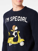 Man crewneck sweater with Snoopy scooter jacquard | SNOOPY - ©PEANUTS SPECIAL EDITION