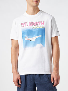 Herren-T-Shirt aus Baumwolle mit St.Barth Airlines-Aufdruck