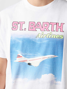Herren-T-Shirt aus Baumwolle mit St.Barth Airlines-Aufdruck