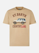 T-shirt da uomo in cotone pesante con stampa St. Barth Countryland