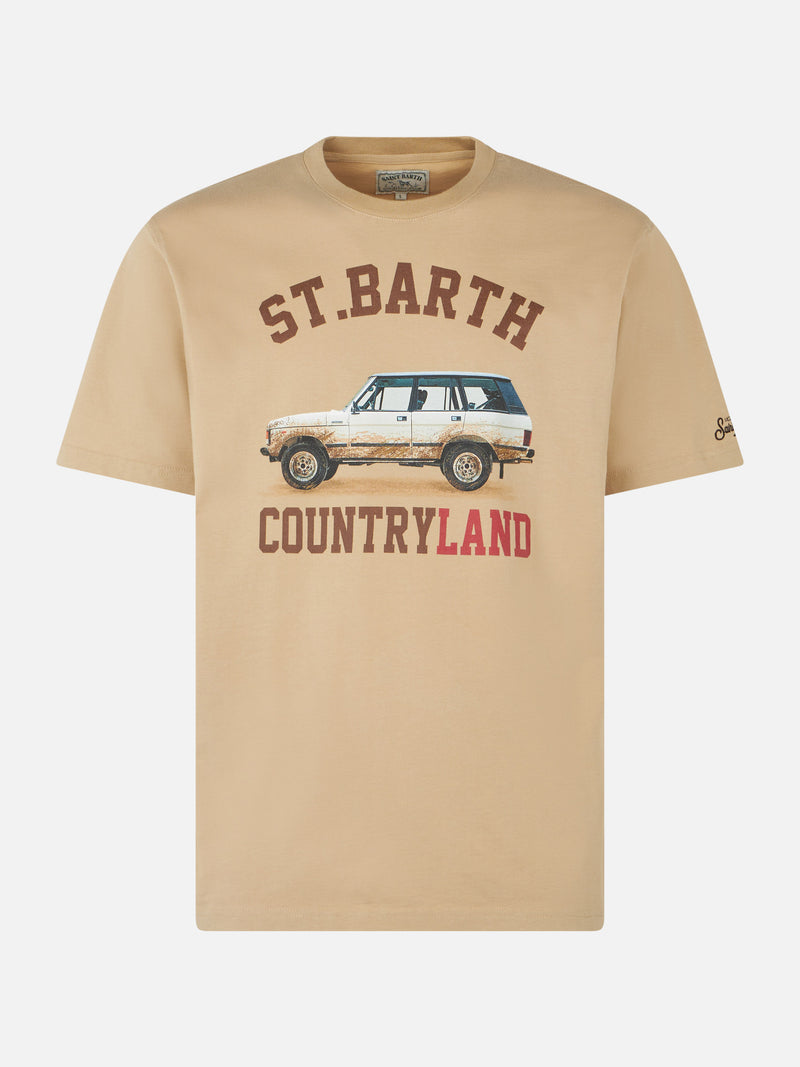 Herren-T-Shirt aus schwerer Baumwolle mit St. Barth Countryland-Aufdruck